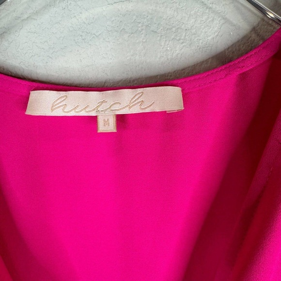 Hutch Women's One Piece Ruffle Wrap Jumpsuit Wide Leg Pink Size M - Picture 7 of 15